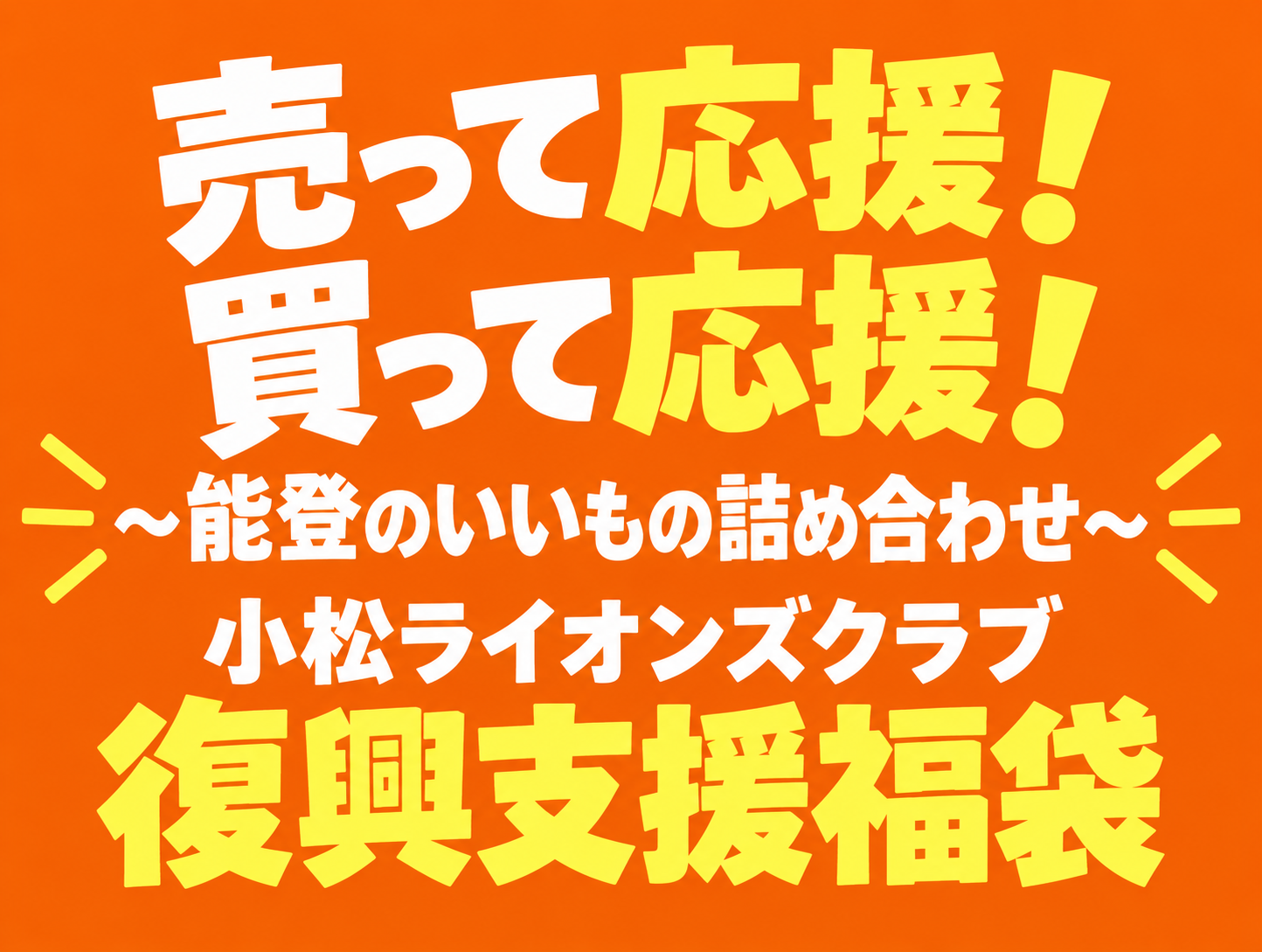 売って応援！買って応援！～能登のいいもの詰め合わせ～小松ライオンズクラブ復興支援福袋